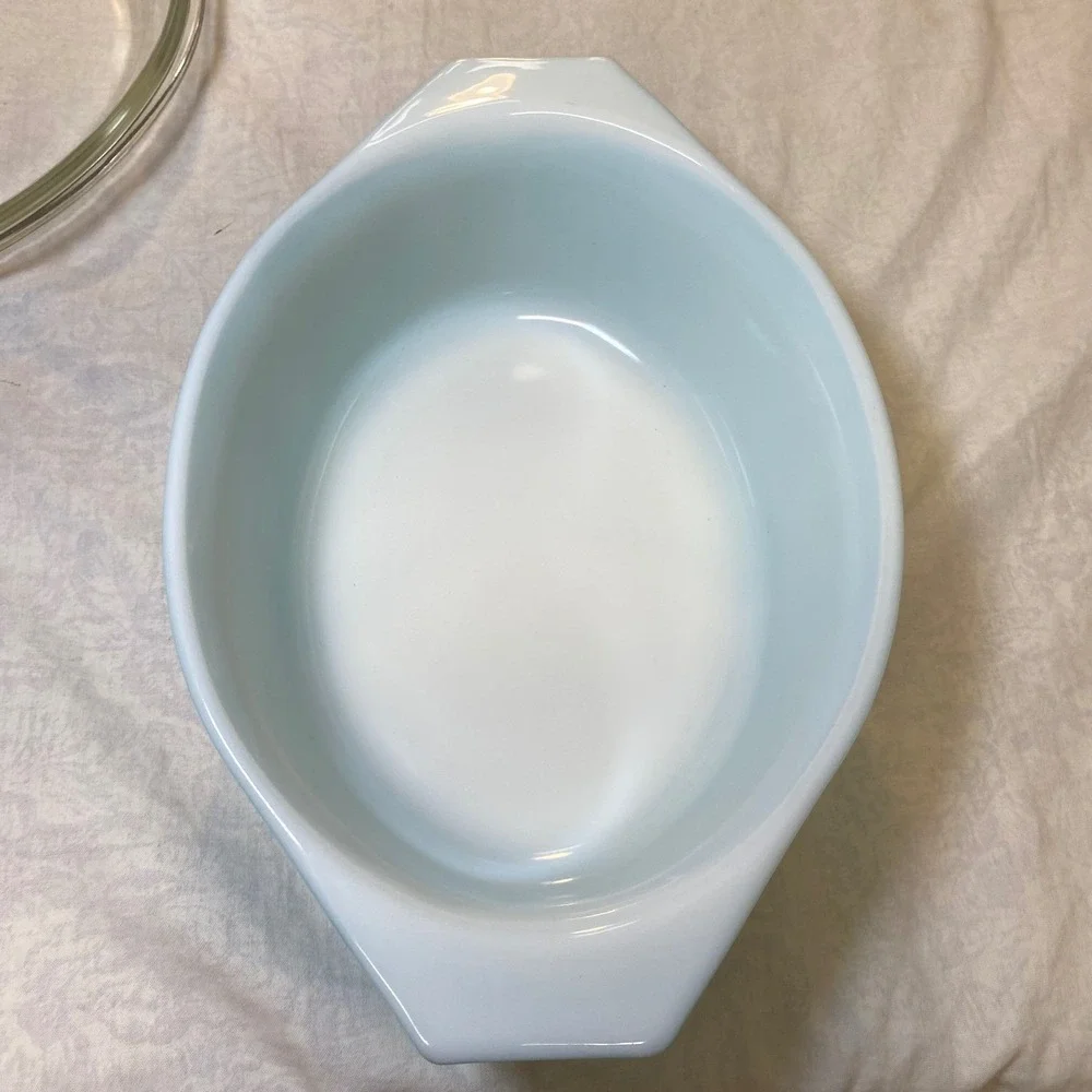 Vintage Pyrex 043 Snowflake Blue 1.5 Qt Casserole Dish w/ 943-C Lid USA